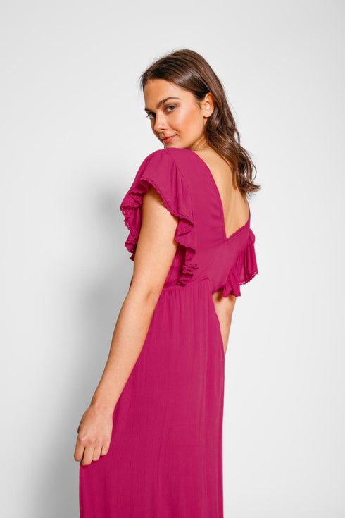 Koy Resort Miami Luxe Ruffle Sleeve Maxi